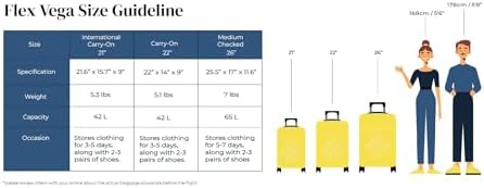 ROLLINK Flex Vega Medium Checked Fully Collapsible Suitcase - Hardshell, Silent, Coated Wheels for Smooth Gliding, Scratch, Water & Impact Resistant, TSA compliant luggage lock, Checked 26" / 17.17 GL - Image 2
