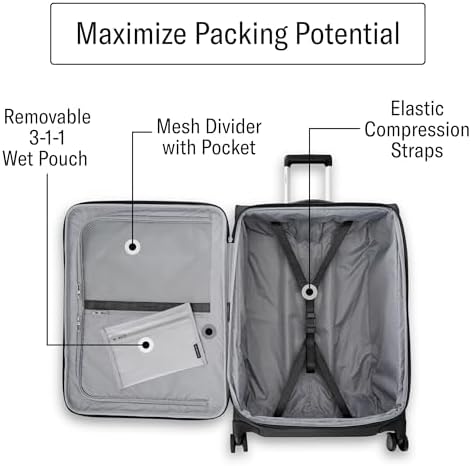 Samsonite Lightweight Softside Expandable, Black, Checked-Medium 25-Inch - Image 5