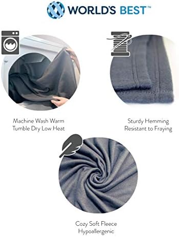 Cozy-Soft Microfleece Travel Blanket, 50x60 Inch, Lightweight, Compact, Perfect for Airplane and Car, Charcoal - Image 7