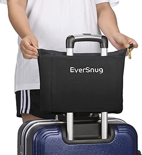 EverSnug Travel Blanket and Pillow - Premium Soft 2 in 1 Airplane Blanket with Soft Bag Pillowcase, Hand Luggage Sleeve and Backpack Clip (Black) - Image 4