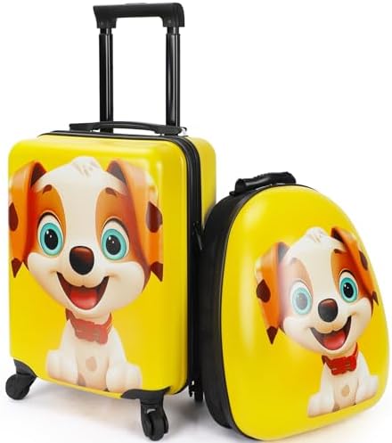 emissary Kids Luggage With Wheels For Boys Girls, Kids Suitcases With Wheels For Boys Girls, Puppy Kids Luggage Set, Kids Carry on Luggage with Wheels, Toddler Rolling Suitcase For Boys Girls