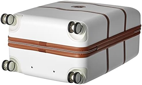 DELSEY PARIS Chatelet Hard+ Hardside Luggage with Spinner Wheels, Champagne White, Checked-Medium 24 Inch - Image 6