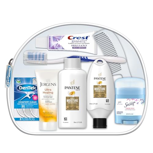 Convenience Kits International Women's Deluxe 10 Piece Kit with Travel Size TSA Compliant Essentials Featuring: Pantene Hair Products in Reusable Toiletry Zippered Bag - Image 2