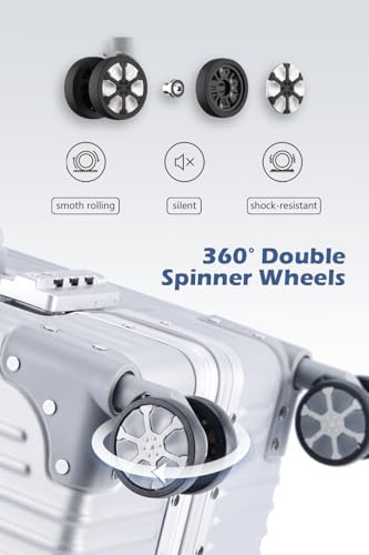 HotWay Carry On Luggage with Aluminum Frame, 20 Inch PC Hard Shell Suitcase with Spinner Wheels and TSA Locks, Lightweight Luggage for Business Travel (22x14x9 Airline Approved) - Image 3