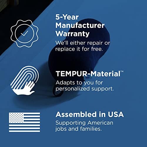 Tempur-Pedic All-Purpose Memory Foam Travel Pillow, Peanut-Shaped Lumbar Pillow for Neck and Back Pressure Relief, Navy - Image 6