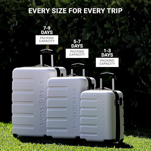 SwissGear 7366 Hardside Expandable Luggage with Spinner Wheels, White, Checked-Large 27-Inch - Image 5