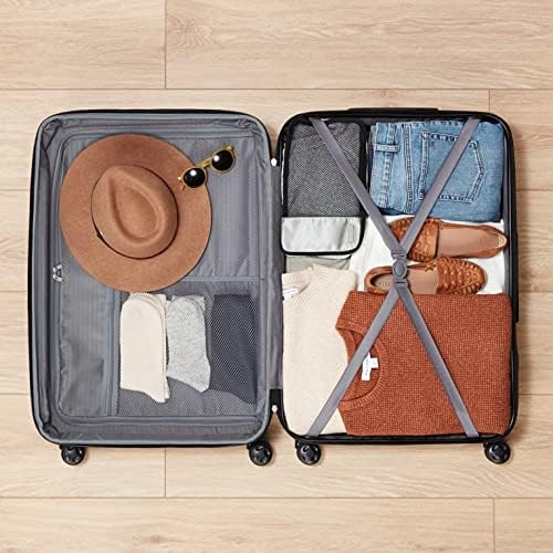 Amazon Basics Expandable Hardside Luggage, Suitcase with Wheels, 30-inch Spinner with Four Spinner Wheels and Scratch-Resistant Surface, Navy Blue - Image 3