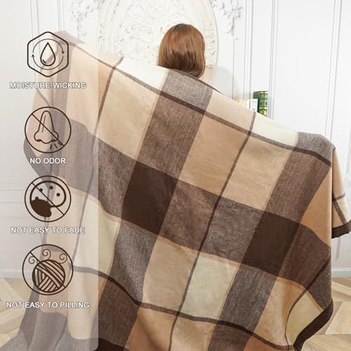 YOUR MOON Pure Wool Blanket Bed Queen Size, 100% Australian Natural Wool Bed Blanket, Washable Wool Blanket Throw, Hypoallergenic- Non-Itchy Or Scratchy Fabric (Coffee, 90 * 90) - Image 6