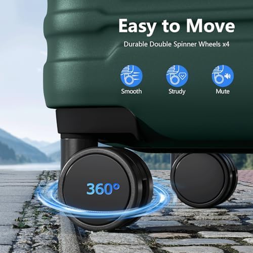 BEOW Luggage Sets 3 Piece Hardside Expandable Suitcase Set with Spinner Wheels Durable Lightweight Luggage with TSA Lock (ArmyGreen, 20in/24in/28in) - Image 4