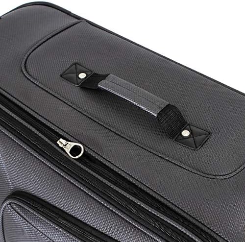 SwissGear Sion Softside Expandable Luggage, Dark Grey, Checked-Medium 25-Inch - Image 8