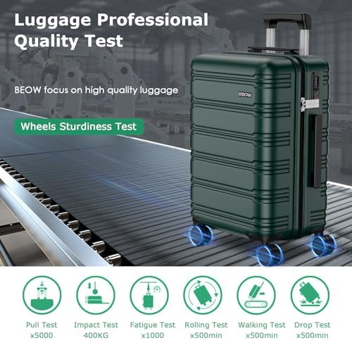BEOW Luggage Sets 3 Piece Hardside Expandable Suitcase Set with Spinner Wheels Durable Lightweight Luggage with TSA Lock (ArmyGreen, 20in/24in/28in) - Image 9