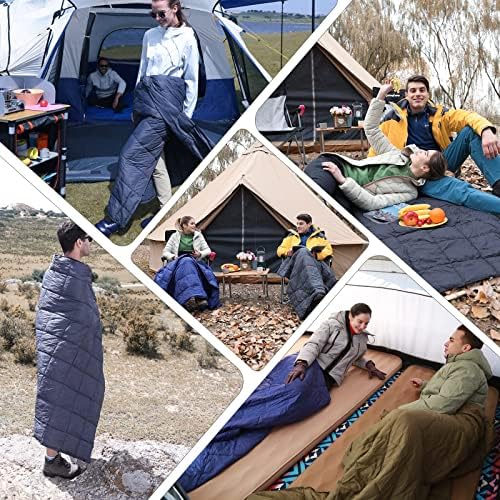 KingCamp Camping Blanket Lightweight, Multifunctional Warm Puffy Outdoor Blanket with Snap Button, Water Repellent, Backpacking Quilt for Travel, Airplane, Hiking, Picnic - Image 7